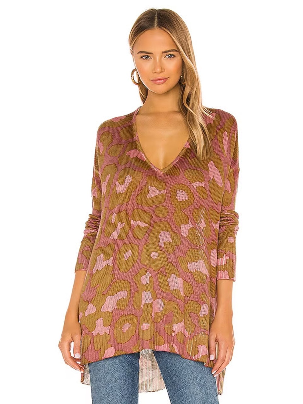 Revolve Show Me Your Mumu Rosy Leopard Knit Hug Me Sweater Boho